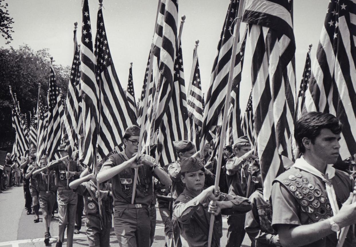 The alleged sexual abuse that led to this settlement occurred from 1944 through 2016. <a href="https://www.gettyimages.com/detail/news-photo/boy-scouts-of-america-dressed-in-uniforms-carry-american-news-photo/1159640147" rel="nofollow noopener" target="_blank" data-ylk="slk:Newsday LLC via Getty Images;elm:context_link;itc:0;sec:content-canvas" class="link ">Newsday LLC via Getty Images</a>