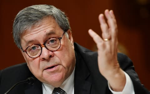 William Barr, Donald Trump's recently appointed US attorney general, oversaw the handling of the Mueller report - Credit: &nbsp;MANDEL NGAN / AFP