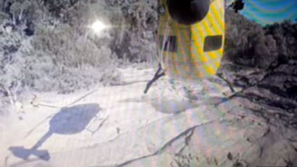 After 51 hours of searching, a Westpac Helicopter spotted a makeshift camp located on a ridge at Torrington State Forest. Photo: 7 News