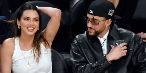 Kendall Jenner & Bad Bunny Sit Courtside On Date At L.A. Lakers