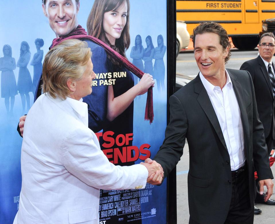 Matthew McConaughey and Michael Douglas. 27 April, 2009, Hollywood, CA. Ghosts Of Girlfriends Past Los Angeles Premiere held at the Grauman's Chinese Theatre. Photo Credit: Giulio Marcocchi/Sipa Press. /Ghosts_gm.080/0904280826