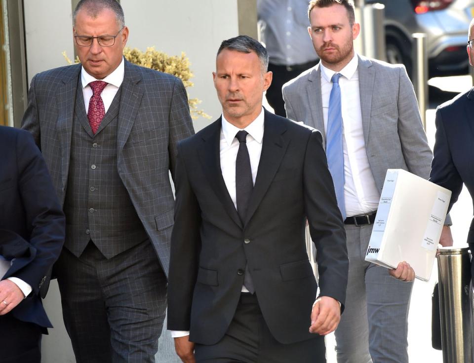 Ryan Giggs arrives at Manchester Crown Court (Steven Allen/PA) (PA Wire)