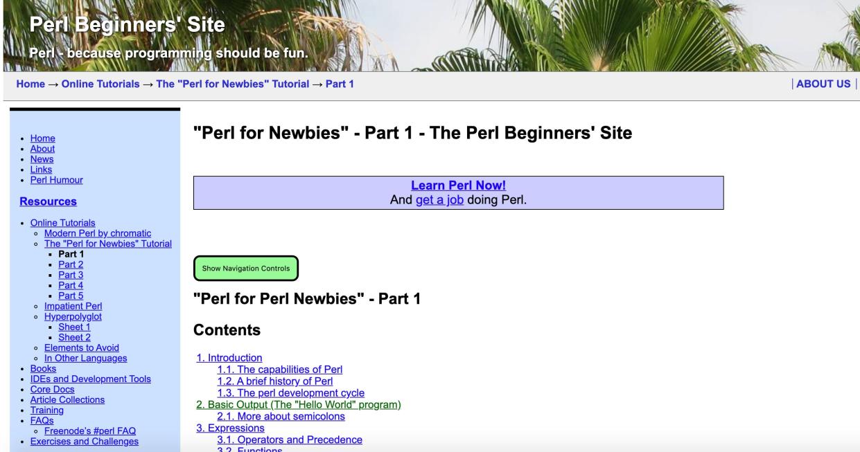 Perl-begin.org course