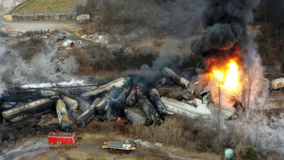 In the 12 months since the derailment, the immediate drama of the massive fire and cloud of burning chemicals has been replaced by uncertainty, anxiety and distrust. - Gene J. Puskar/AP