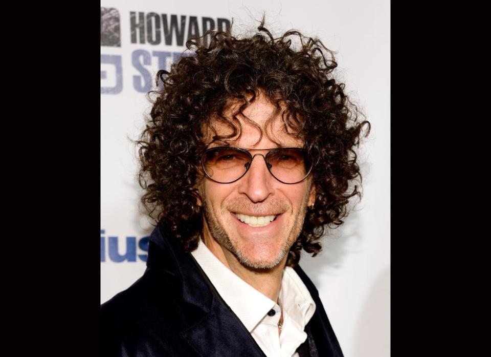 Satellite radio talk show host Howard Stern arrives at "Howard Stern's Birthday Bash," presented by SiriusXM, at the Hammerstein Ballroom on Friday, Jan. 31, 2014, in New York. (Photo by Evan Agostini/Invision/AP)