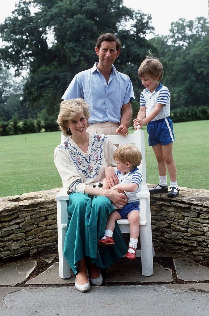 <p>Princess Diana and Prince Charles with Prince William and Prince Harry at Highgrove in 1986.</p>