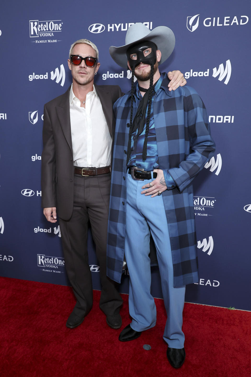 <p>BEVERLY HILLS, CALIFORNIA – MARCH 30: (L-R) Diplo and Orville Peck attend the GLAAD Media Awards at The Beverly Hilton on March 30, 2023 in Beverly Hills, California. (Photo by Randy Shropshire/Getty Images for GLAAD)</p>