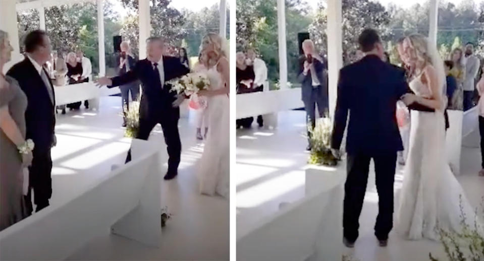 Tiktok video of dad surprise stepdad at wedding