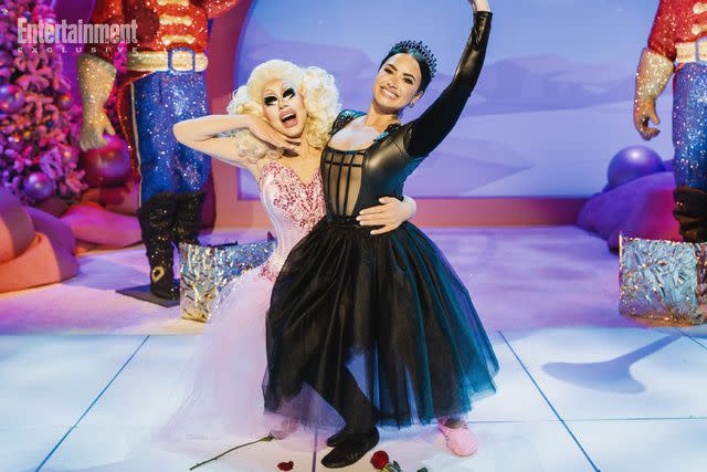 <p>Tori Time/OBB Media</p> Trixie Mattel and Demi Lovato on 'A Very Demi Holiday Special'