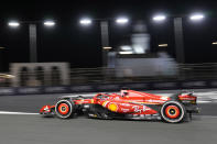 Ferrari driver Charles Leclerc of Monaco steers his car during the Formula One Saudi Arabian Grand Prix at the Jeddah Corniche Circuit, in Jedda, Saudi Arabia, Saturday, March 9, 2024. (AP Photo/Darko Bandic)