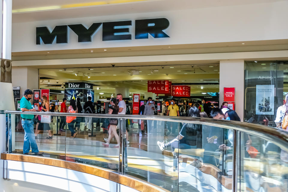 Myer department store. Photo: Getty Images