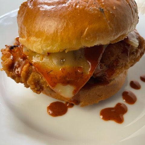 Damn Good Spicy Chicken Sandwich is on the menu at  Lily Bell's IS Fine Dining. It's also among the items served by the business's food truck.