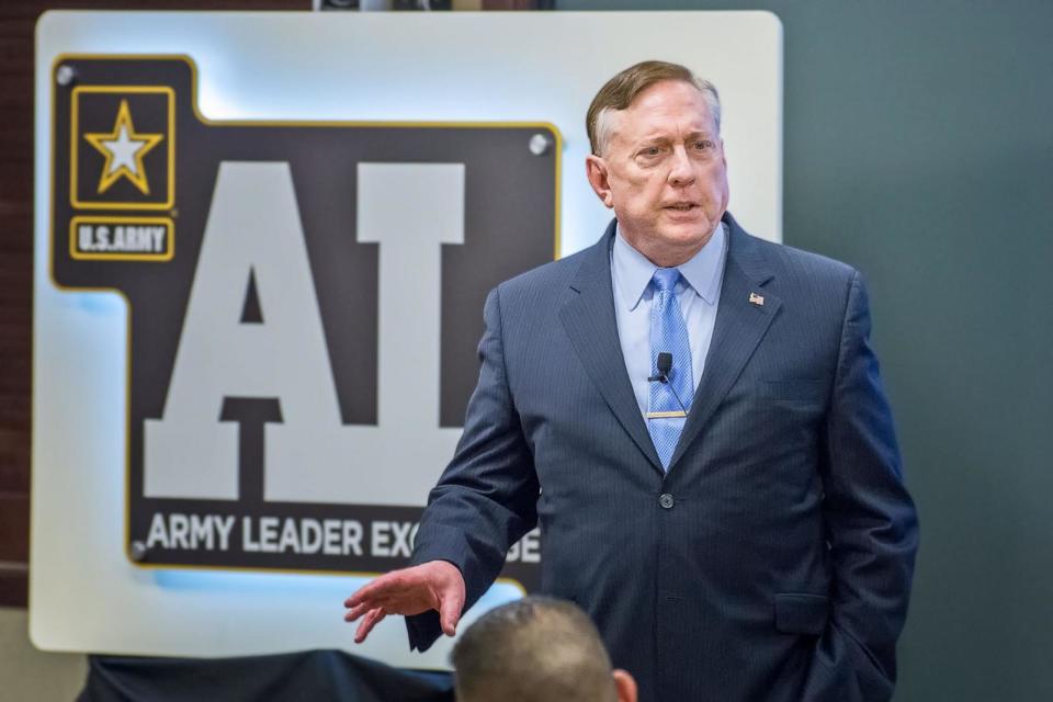 PHOTO: Col. Douglas Macgregor speaks at the Army Leader Exchange attended by students and faculty of the U.S. Army Command and General Staff College, Feb. 28, 2018, at Fort Leavenworth, Kansas. (Dan Neal/U.S. Army, FILE)