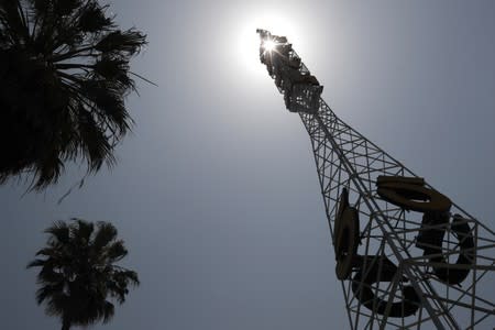 The tower of Tribune Broadcasting Los Angeles affiliate KTLA 5 is seen in Hollywood, Los Angeles