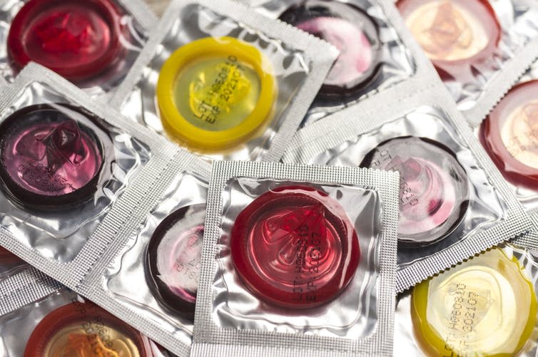 <span class="caption">One in ten 16 to 25-year-olds have never used a condom.</span> <span class="attribution"><a class="link " href="https://www.shutterstock.com/download/confirm/678938266?src=DL_u2Vk9AUhlqMUjD3bcVA-1-0&size=medium_jpg" rel="nofollow noopener" target="_blank" data-ylk="slk:Purple Anvi/Shutterstock;elm:context_link;itc:0;sec:content-canvas">Purple Anvi/Shutterstock</a></span>