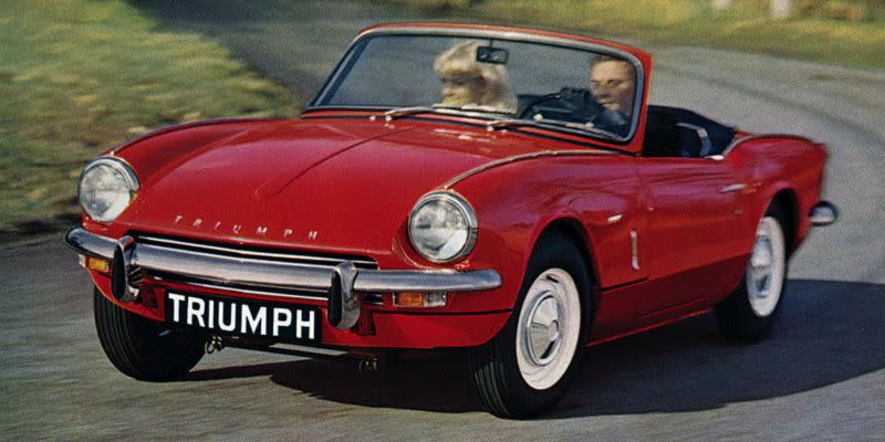 <p>The Triumph TR6 may have been the flagship, but the baby Spitfire had a much cooler name. Did it live up to that amazing aircraft? Probably not, but Triumph's Spitfire was cool on its own. <a href="https://www.ebay.com/itm/1963-Triumph-Spitfire/202885341630?hash=item2f3ce8a1be:g:QnwAAOSwsmdeKL5F" rel="nofollow noopener" target="_blank" data-ylk="slk:Here's one;elm:context_link;itc:0;sec:content-canvas" class="link ">Here's one</a> up for grabs on eBay right now. </p>