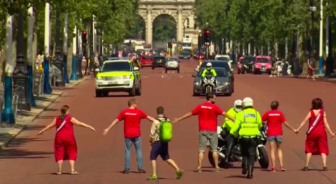 The Greenpeace protesters want Boris to make climate change a priority during his tenure as PM. (PA)