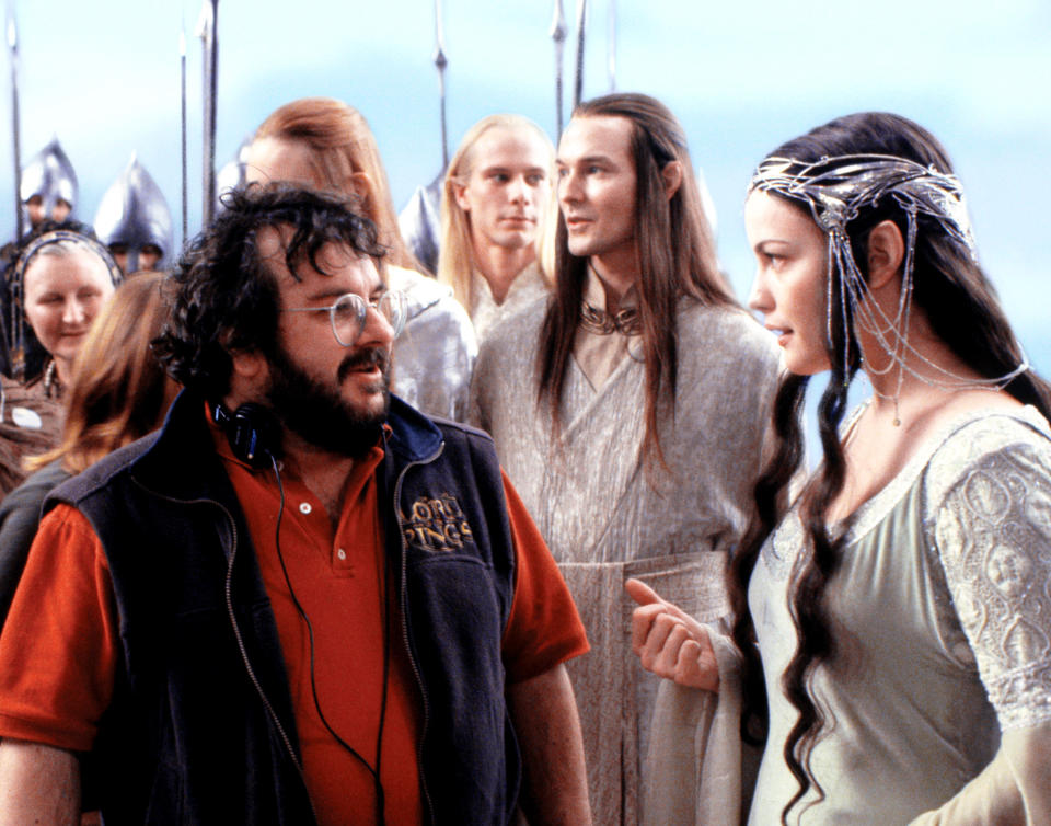 Peter Jackson and Liv Tyler on set