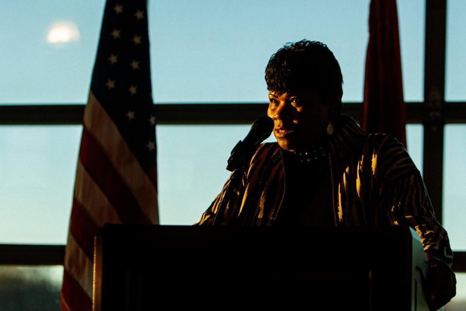 Wanda Smith, Ward 6 representative, gives a speech after being elected Mayor Pro Team by the city council in Clarksville, Tenn. on Jan. 4, 2023.