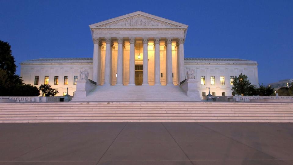 PHOTO: The US Supreme Court building is shown at night. (STOCK IMAGE/Getty Images)