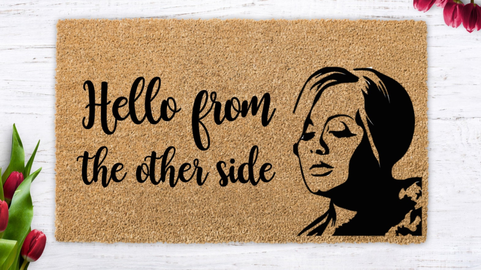 Your guests will get a kick out of this welcome mat.