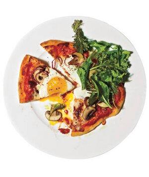 Mushroom and Egg Pizza silhouette