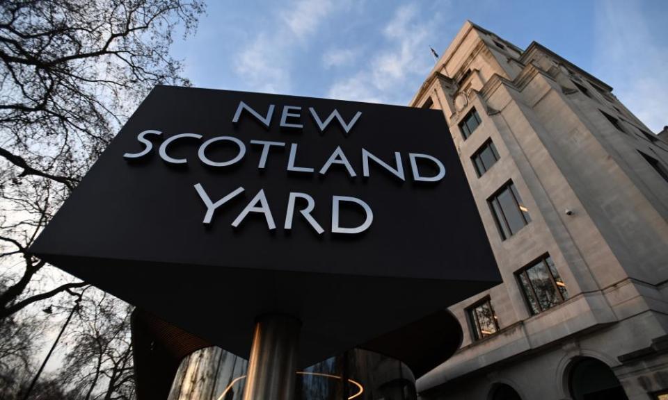 New Scotland Yard, the headquarters of the Metropolitan police.