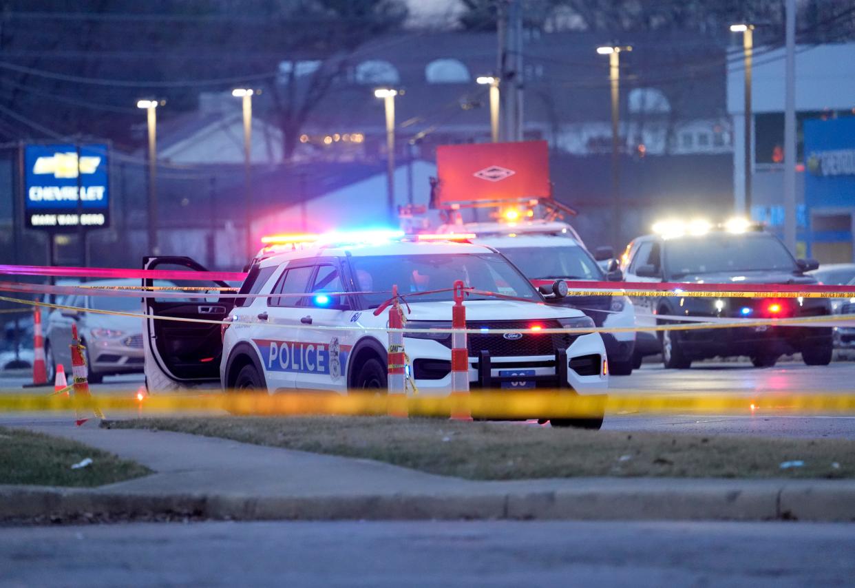 A Columbus police sergeant was struck by a vehicle and injured, and a suspect was hit by gunfire from another officer Wednesday afternoon as a traffic stop escalated into violence on Route 161 (East Dublin-Granville Road) at the intersction with Sinclair and Huntley roads on the city's North Side near Worthington, just west of Interstate 71.