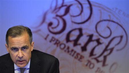 Bank of England Governor Mark Carney speaks during the bank's quarterly inflation report news conference at the Bank of England in London November 13, 2013. REUTERS/Toby Melville