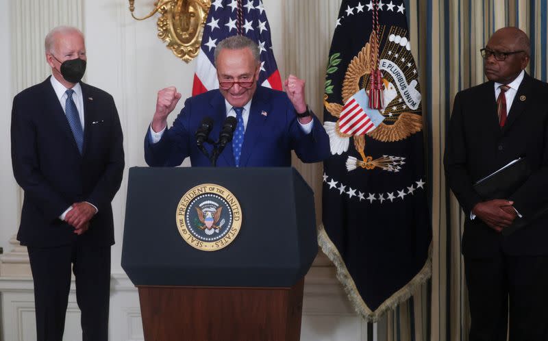 U.S. President Joe Biden signs "The Inflation Reduction Act of 2022" at the White House in Washington