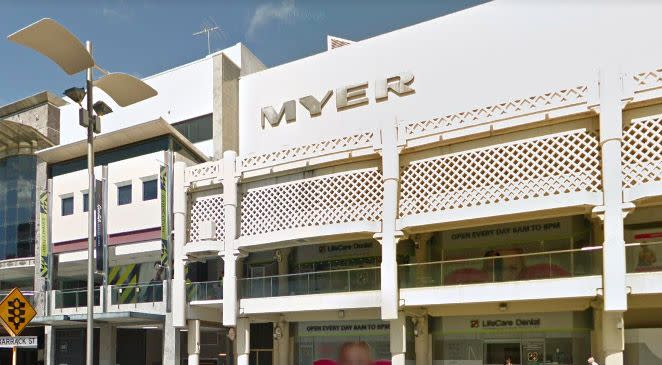 Mr Garlett and his son were shopping at a Myer in Perth.