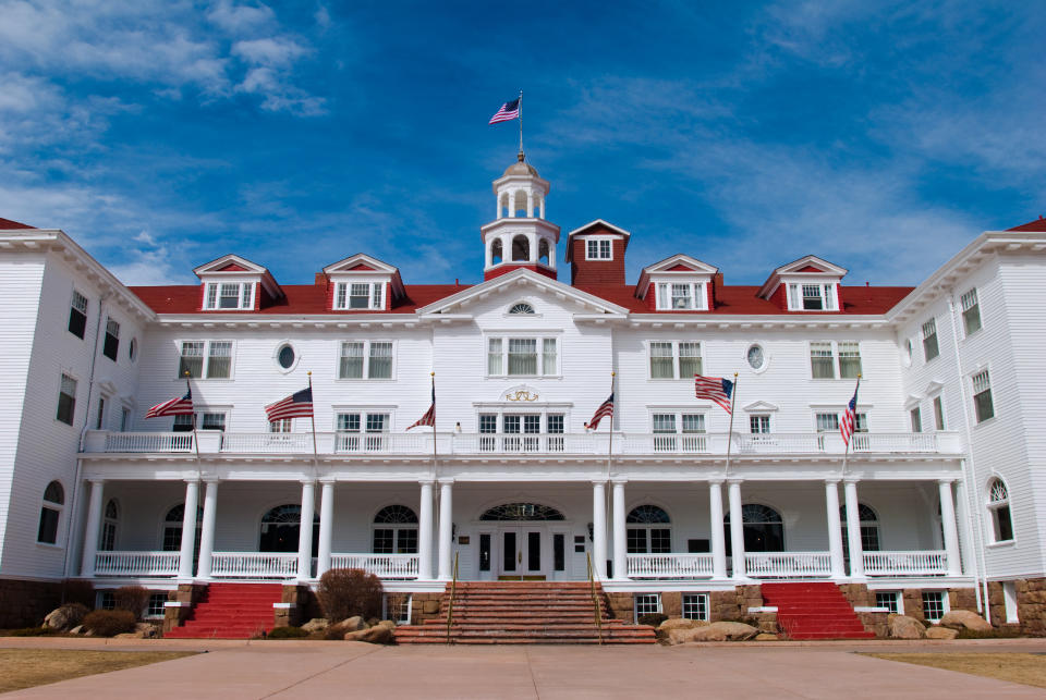 Exterior view of the Stanley Hotel in Estes Park, Colorado