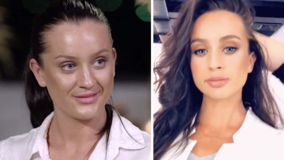 MAFS star Ines Basic admits she has lip injections. Photo: Channel Nine (L) and Instagram/innnnnnes (R)