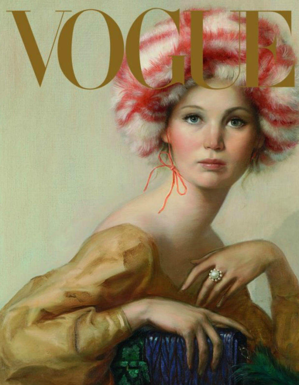 <p>Das außergewöhnlichste Cover schuf John Currin. Sein Gemälde von Lawrence ist das erste gemalte Titelbild der „Vogue“. Anna Wintour bezeichnete Currin als „einen von Amerikas angesehensten und interessantesten Künstlern“. Der hatte durchaus Bedenken. „Jeder weiß, wie sie aussieht“, beschrieb er die größte Herausforderung beim Unterfangen, Lawrence auf Leinwand zu bannen. „Millionen von Menschen werden jeden Fehler sehen, den du machst.“ (Bild: Vogue) </p>