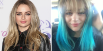 <p>One trip to CVS later and Joey King has blue hair! The <em>Kissing Booth </em>star shared on <a class="link " href="https://www.instagram.com/p/BoO2-CVglrd/?taken-by=joeyking" rel="nofollow noopener" target="_blank" data-ylk="slk:Instagram;elm:context_link;itc:0;sec:content-canvas">Instagram</a> that she bought a spur-of-the-moment box of hair dye while shopping for candy and is now rocking teal tips. Honestly, I'm about to copy her. </p>