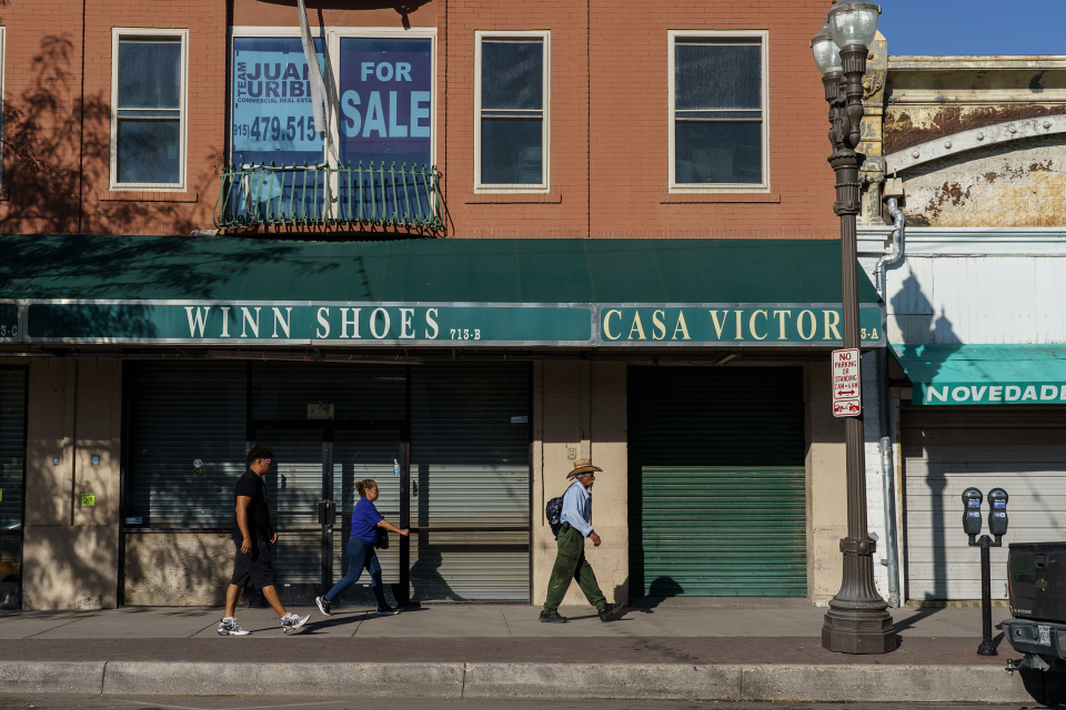 People in El Paso, Texas, on Sept. 8. (Paul Ratje for NBC News)