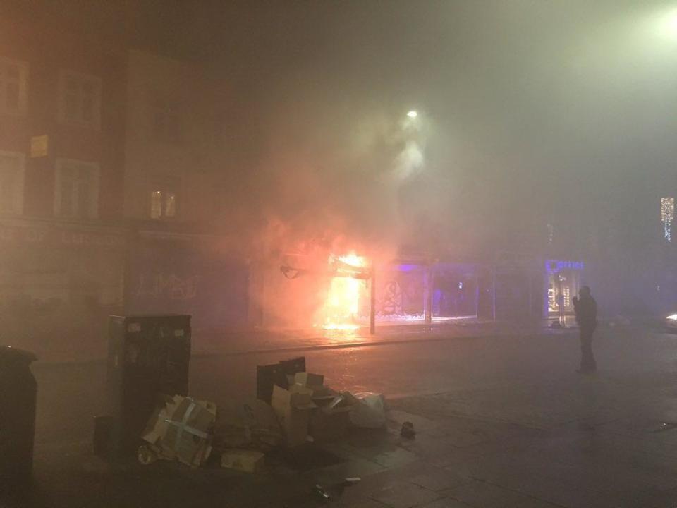 Shop fire: Four fire crews worked to extinguish the blaze (Christian Radnedge)