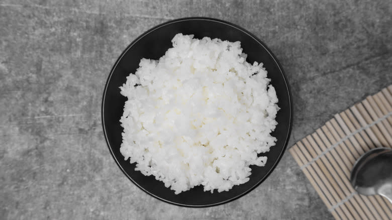 Serving of white rice