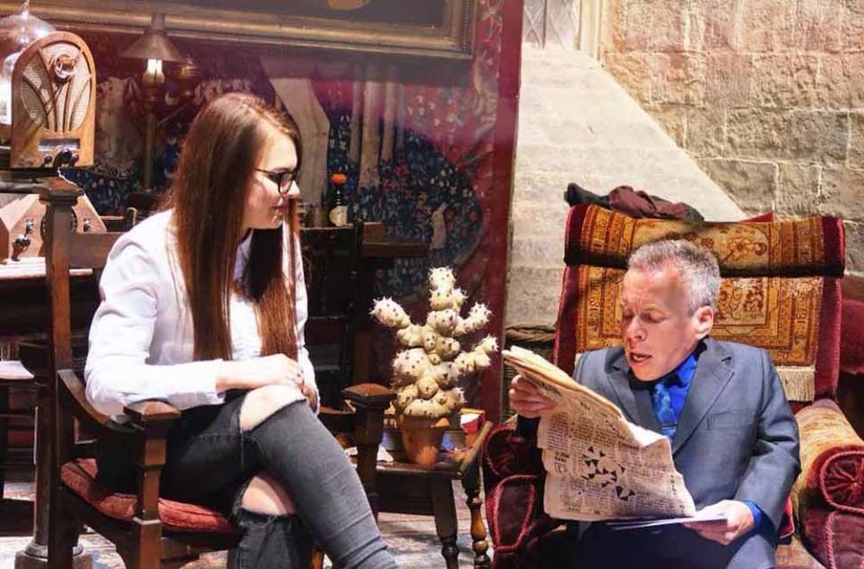 Cherry Wallis interviewing Warwick Davis (Collect/PA Real Life).