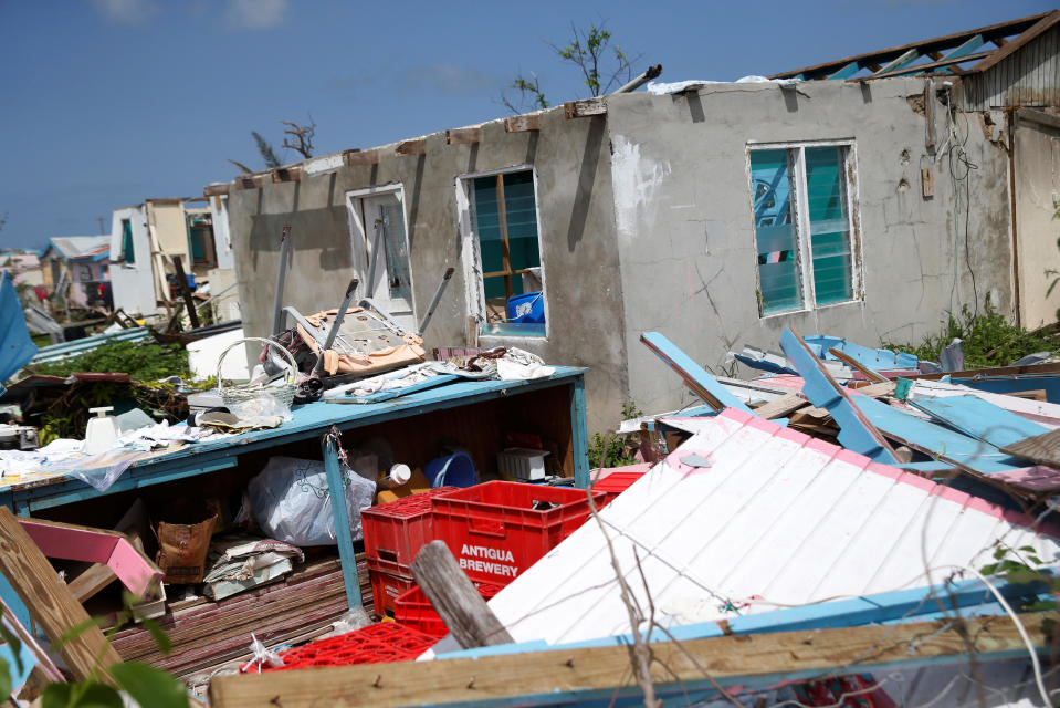 <p>A home is seen in ruins in Codrington on the island of Barbuda just after a month after Hurricane Irma struck the Caribbean islands of Antigua and Barbuda, October 7, 2017. REUTERS/Shannon Stapleton </p>