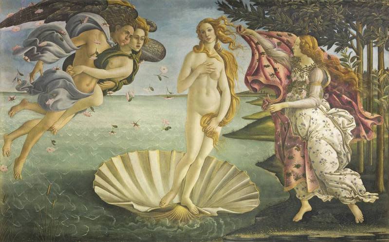 AV網站模仿復興時期意大利名畫《維納斯的誕生》。
（圖：網上截圖）