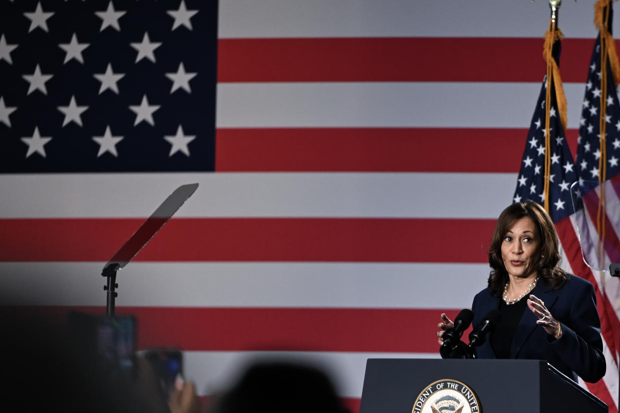 Vice President Kamala Harris, a candidate for the Democratic presidential nomination, during her first campaign rally in Milwaukee, on Tuesday, July 23, 2024. (Kenny Holston/The New York Times)