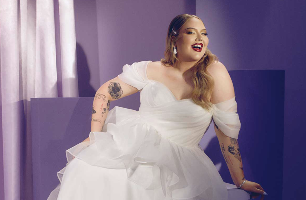 NikkieTutorials is the first trans bride to be featured on the magazine's cover. (Phoot: Meis Belle Wahr + Jip Merkies for The Knot)