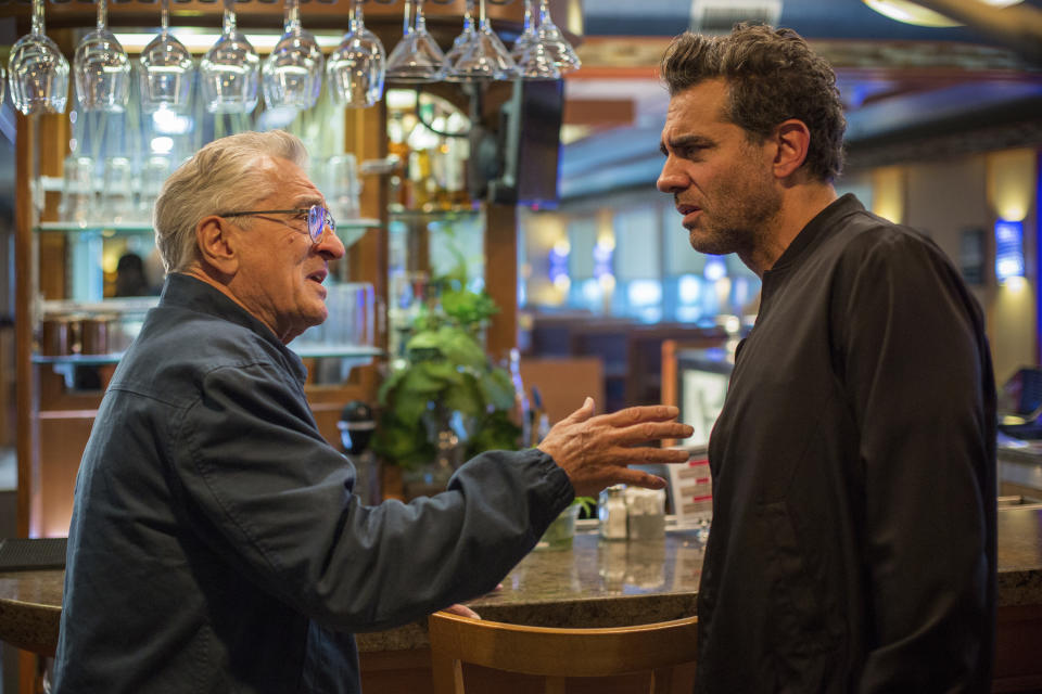 This image released by Bleecker Street shows Robert De Niro, left, and Bobby Cannavale in a scene from "Ezra." (John Baer/Bleecker Street via AP)