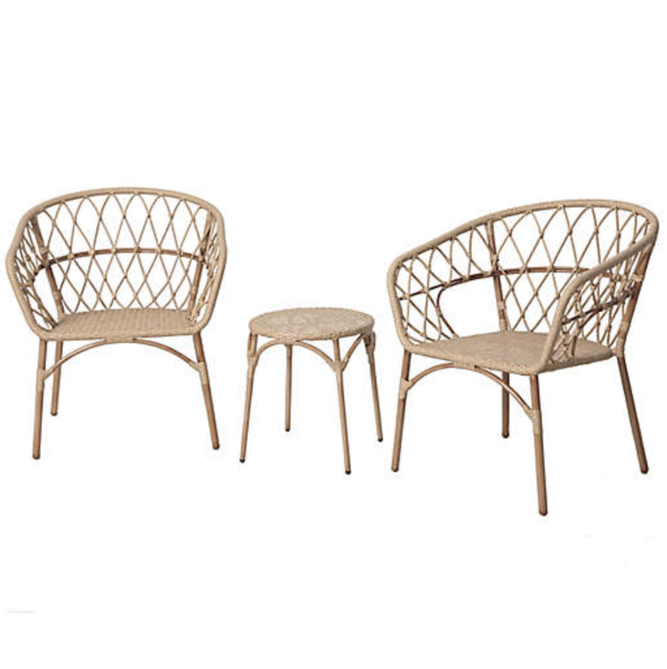 Bee & Willow Home Elmridge 3-Piece Wicker Outdoor Bistro Set (Photo via Bed Bath & Beyond)