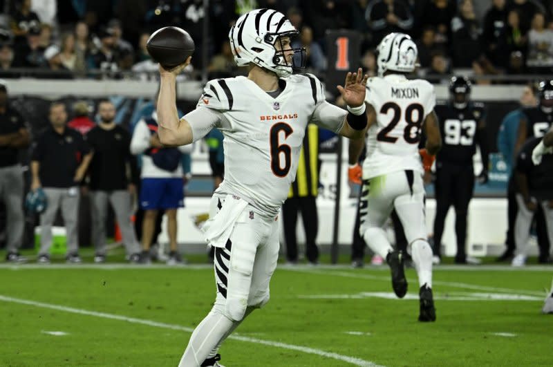 Cincinnati Bengals quarterback quarterback Jake Browning took over as a starter last season after Joe Burrow sustained a wrist injury. File File Photo by Joe Marino/UPI