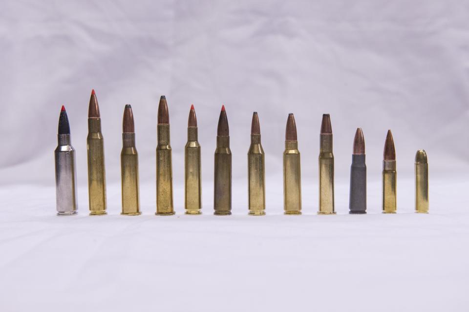 An array of hunting ammunition is lined up in this 2016 photo from Bloomington, Ind. Chris Howell/Herald-Times