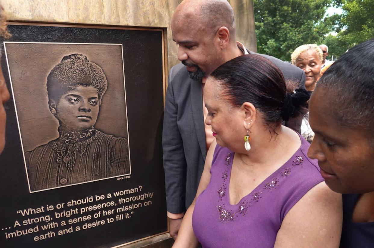 Journalist Ida B. Wells was one of the first women The New York Times profiled for its 'Overlooked' series, about people who should have received obituaries. <a href="https://www.gettyimages.com/detail/news-photo/daniel-and-michelle-duster-attend-the-dedication-of-a-news-photo/1326324448?adppopup=true" rel="nofollow noopener" target="_blank" data-ylk="slk:Scott Olson/Getty Images;elm:context_link;itc:0;sec:content-canvas" class="link ">Scott Olson/Getty Images</a>