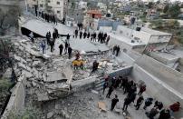 Israeli forces demolish the house of Palestinian assailant Abdul Rahman Abed, in Kafr Dan village