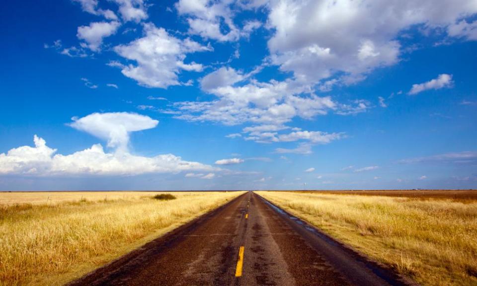 Driving through the Texas panhandle.